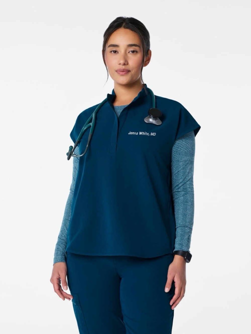 Figs Women's Deep Reef Rafaela Scrub Top